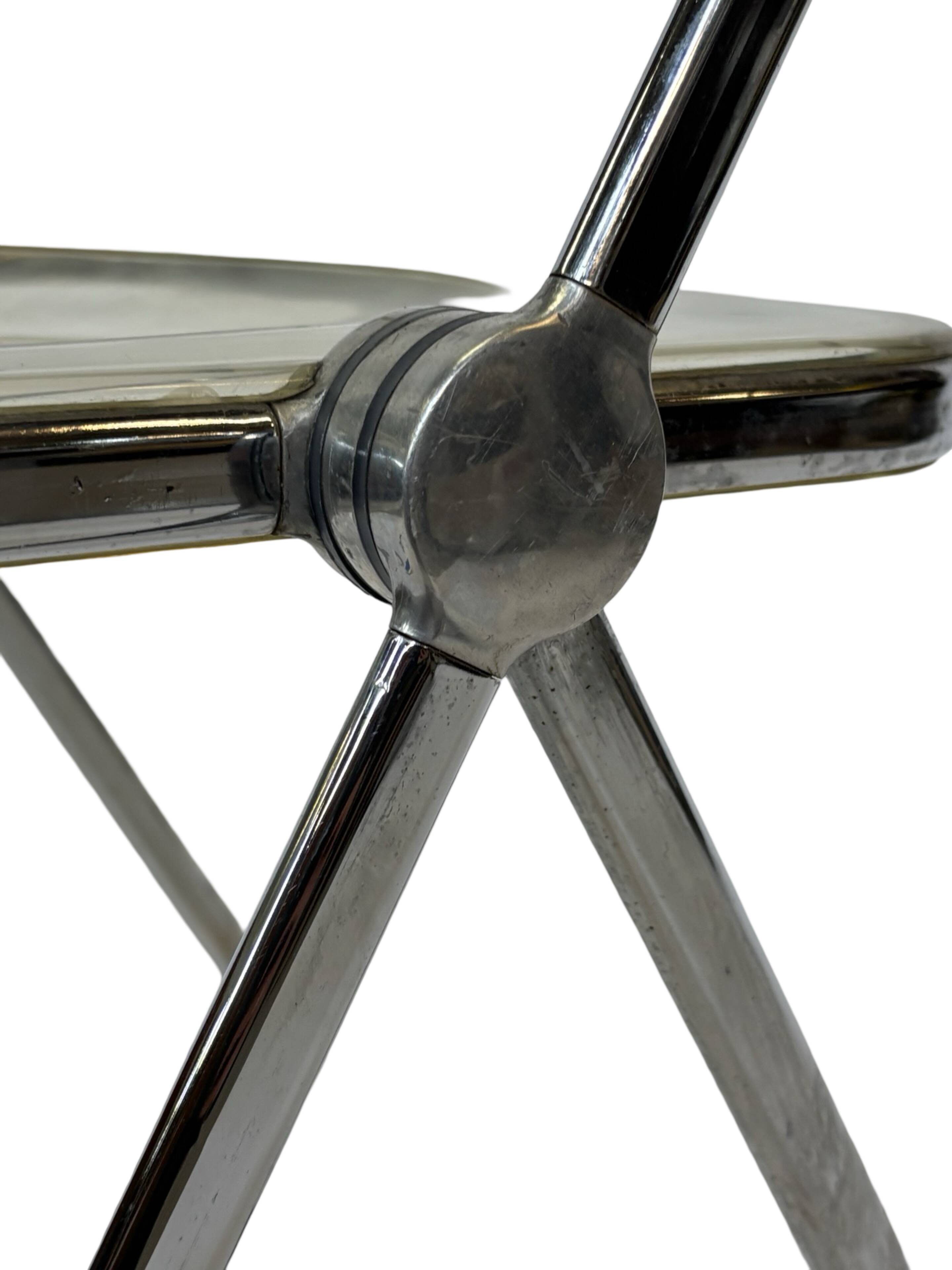 Chaise vintage Plia par Giancarlo Piretti pour Castelli