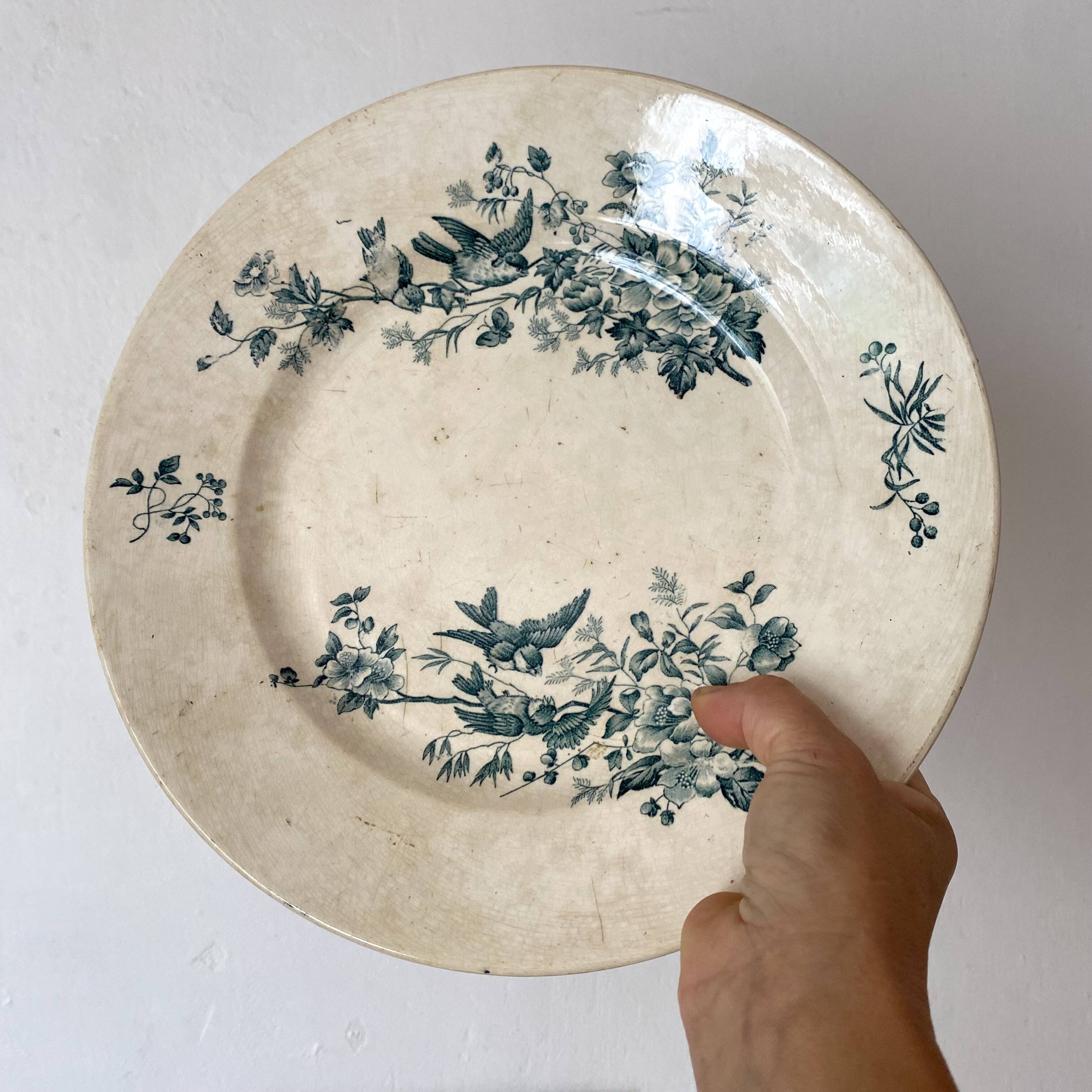 Plat rond en terre de fer Longwy "Mignon"