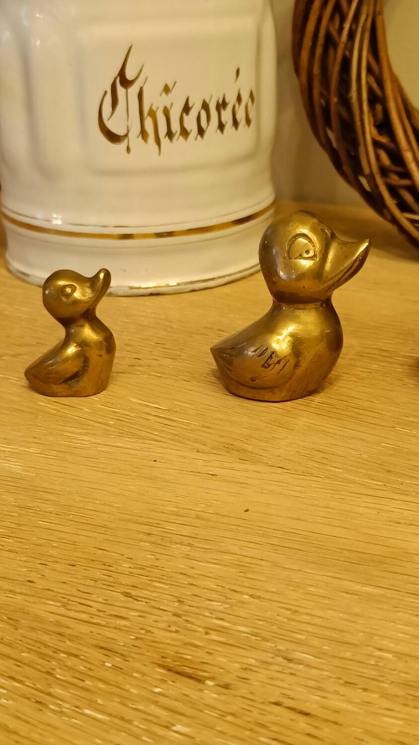 Vintage Solid Brass Ducks
