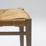 Pair of straw chairs, geneviève pons, 1950s