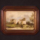 Peinture de paysage italienne signée du XXe siècle