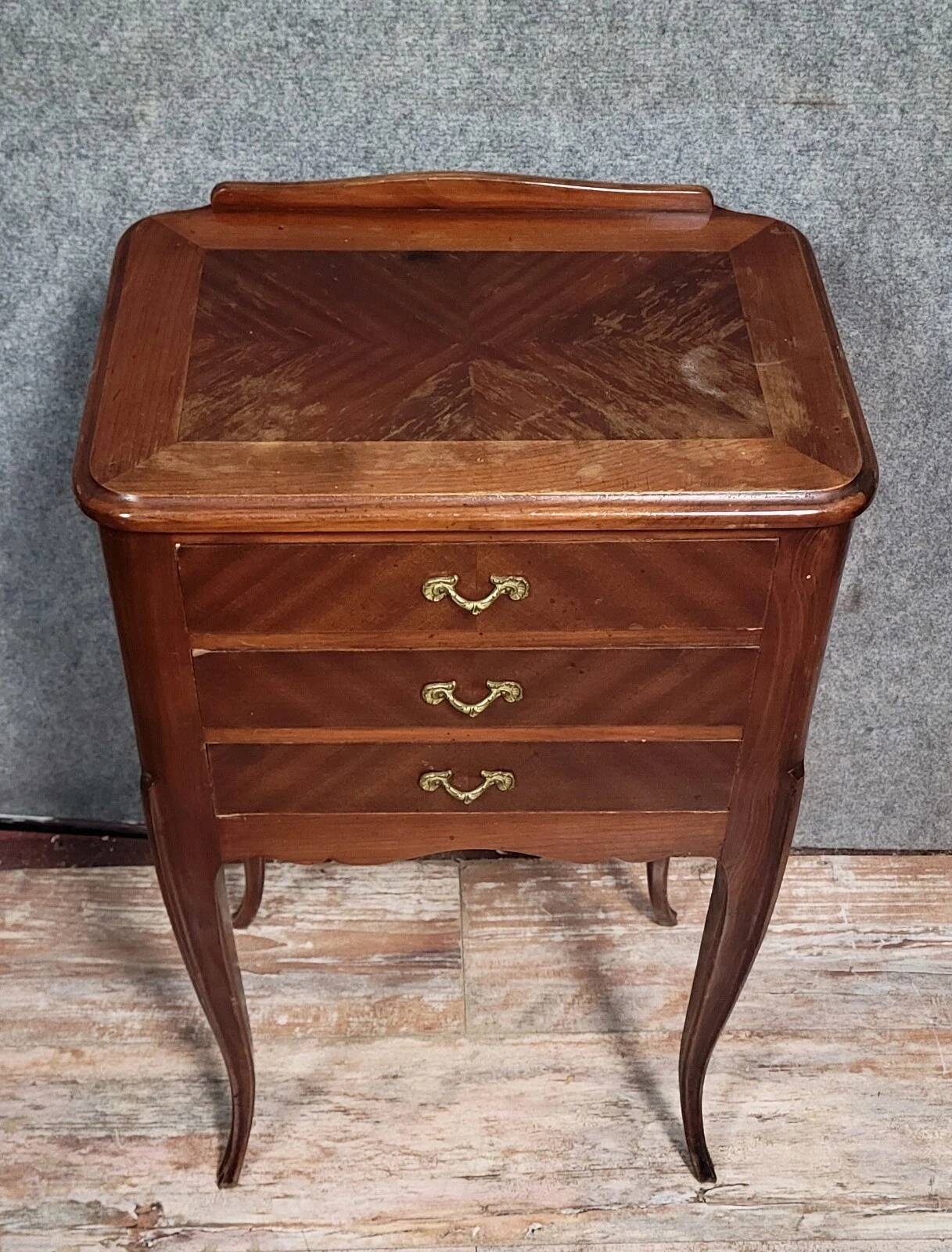 Louis XV style mahogany bedside table, circa 1900