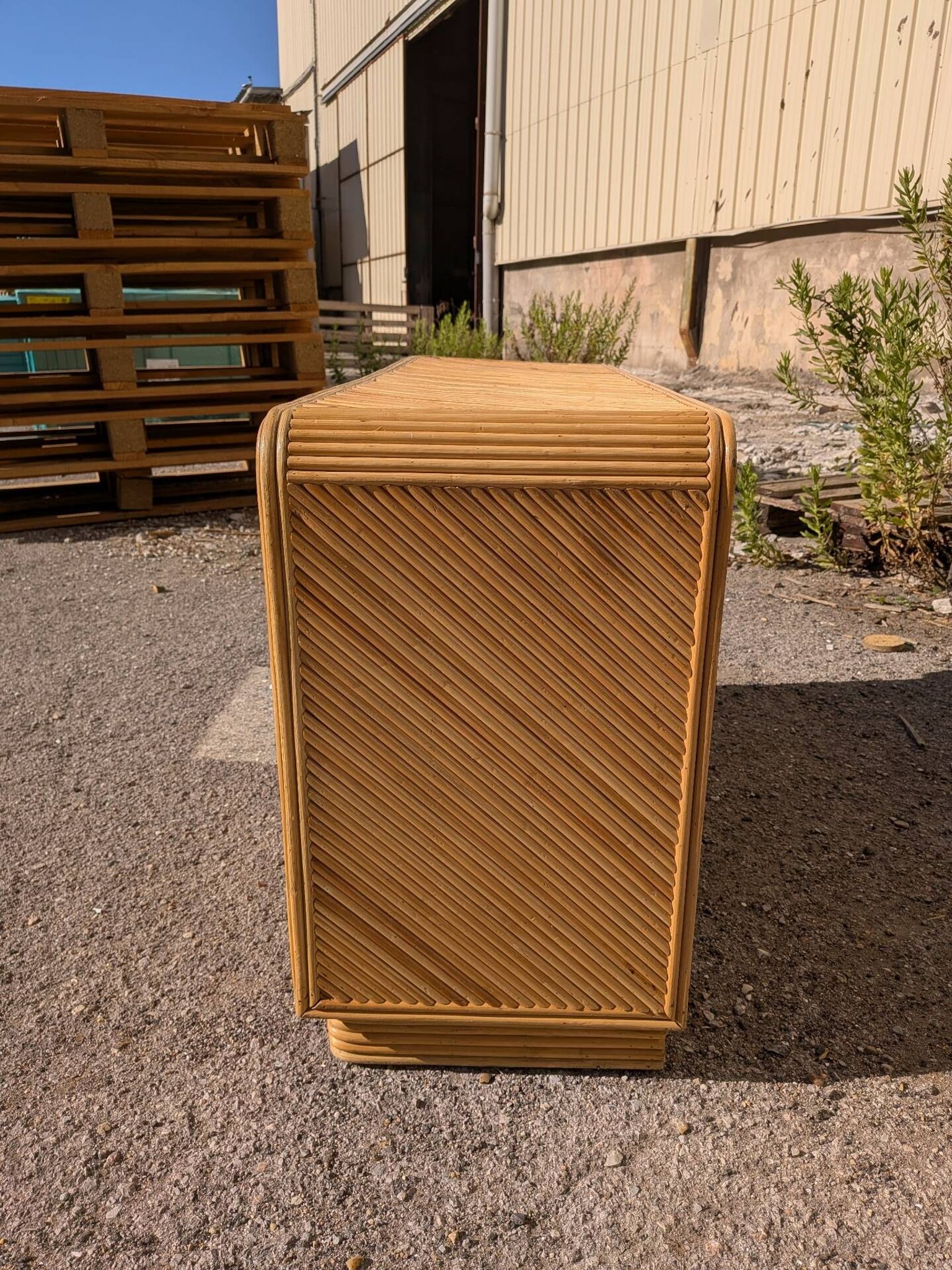 1970s rattan sideboard