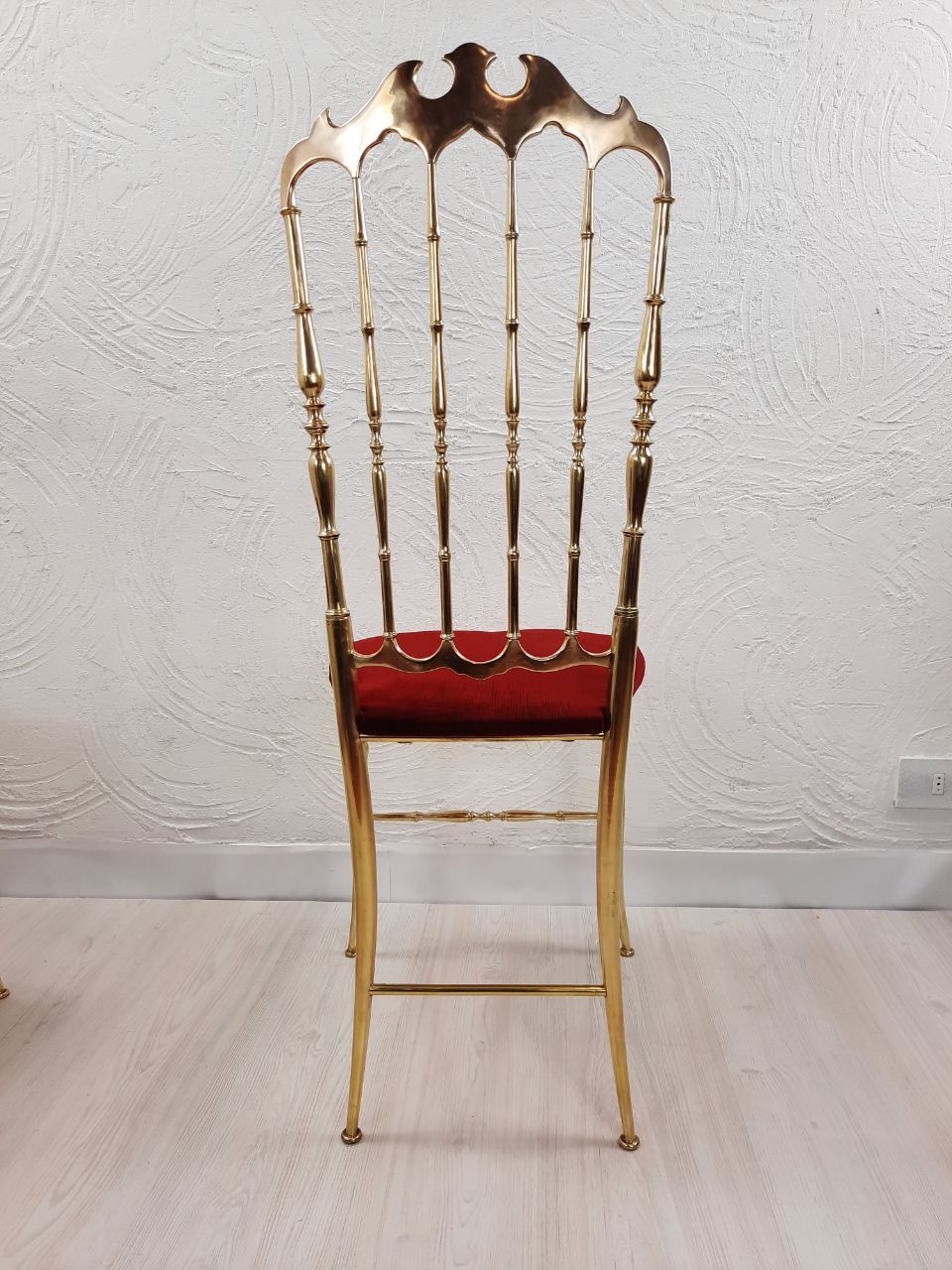 Pair of chiavarine chairs, brass