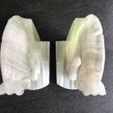 Pair of onyx horse head bookends