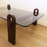 Vintage coffee table in smoked glass