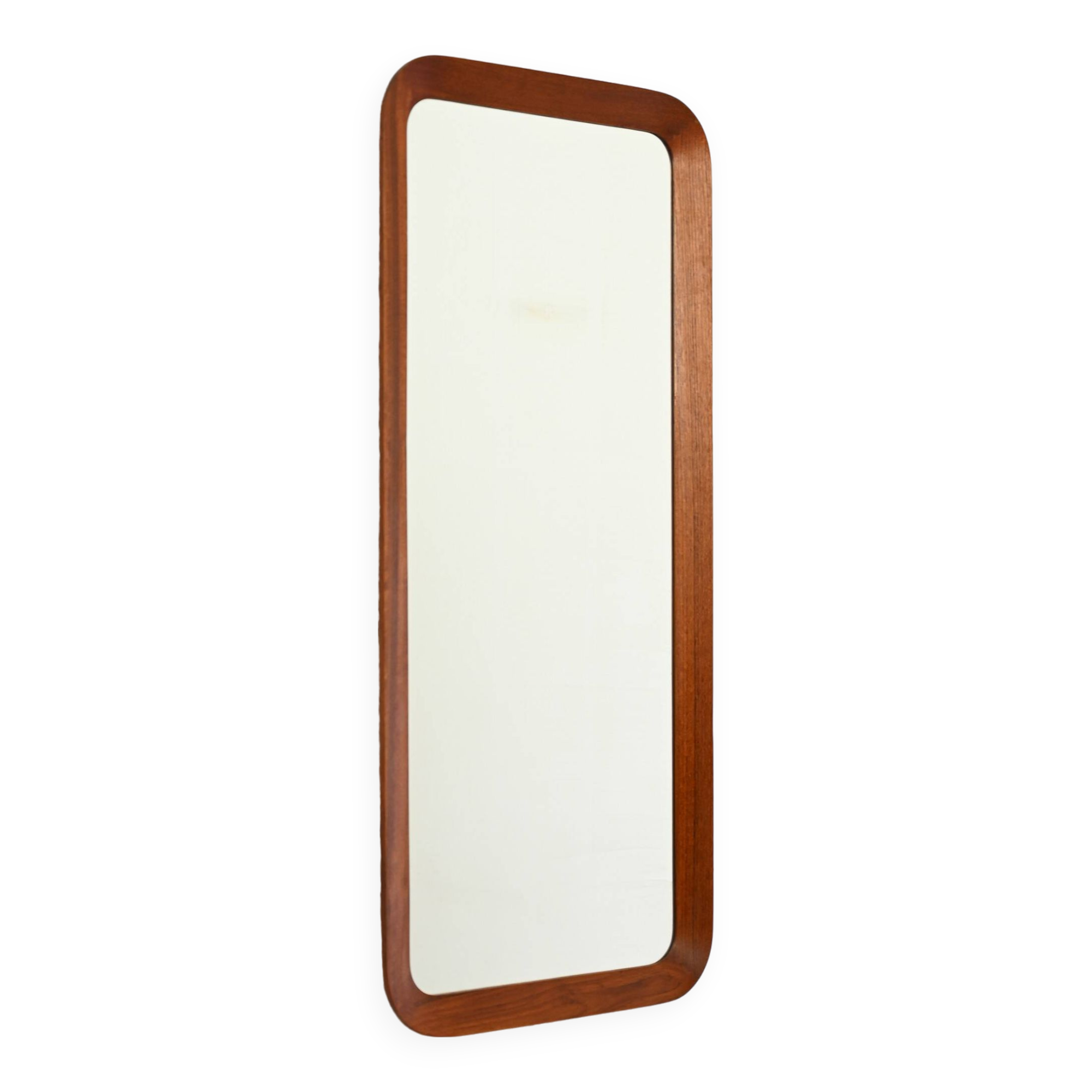 Teak mirror with beveled frame