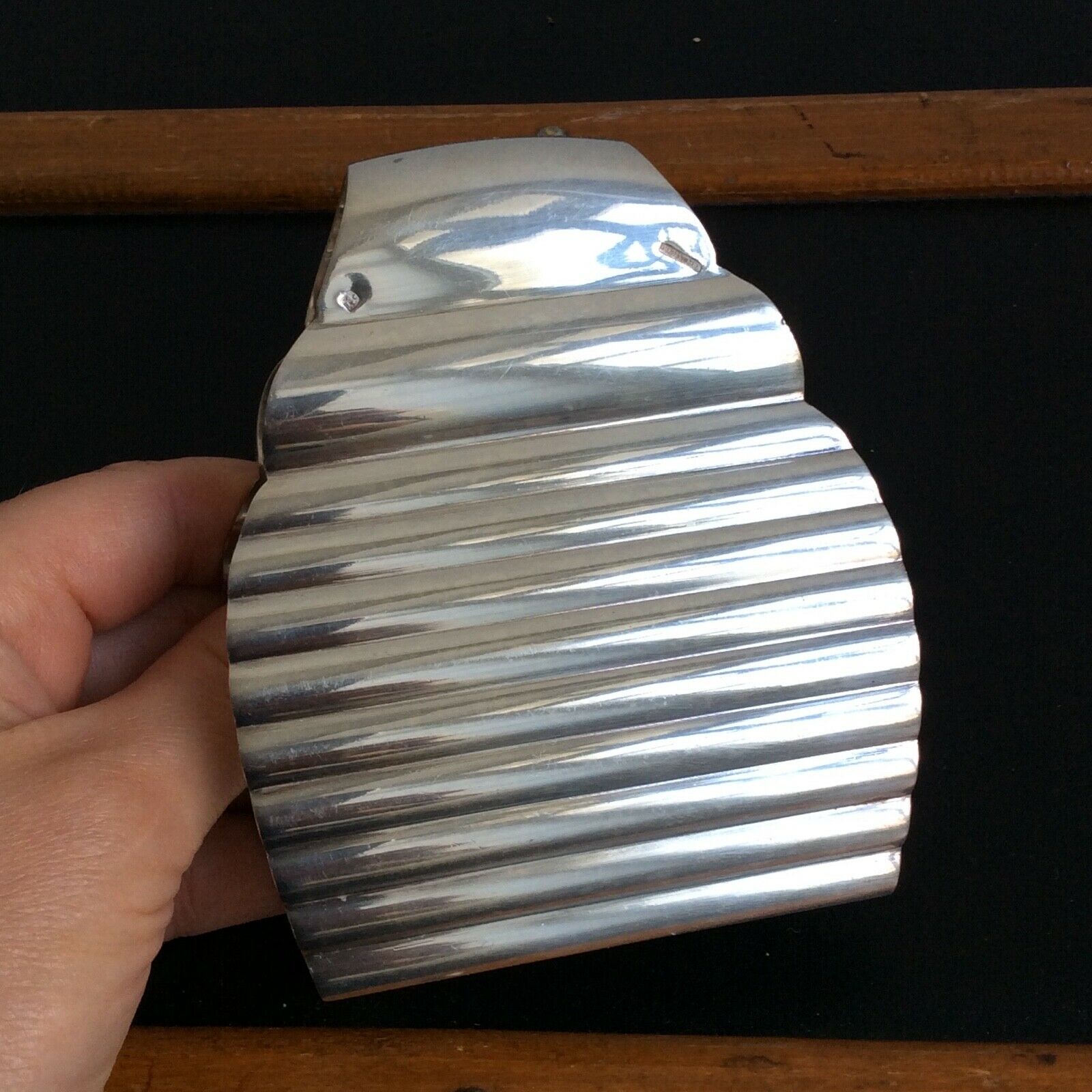 Luc lanel christofle asparagus clamp unduation silver metal art deco