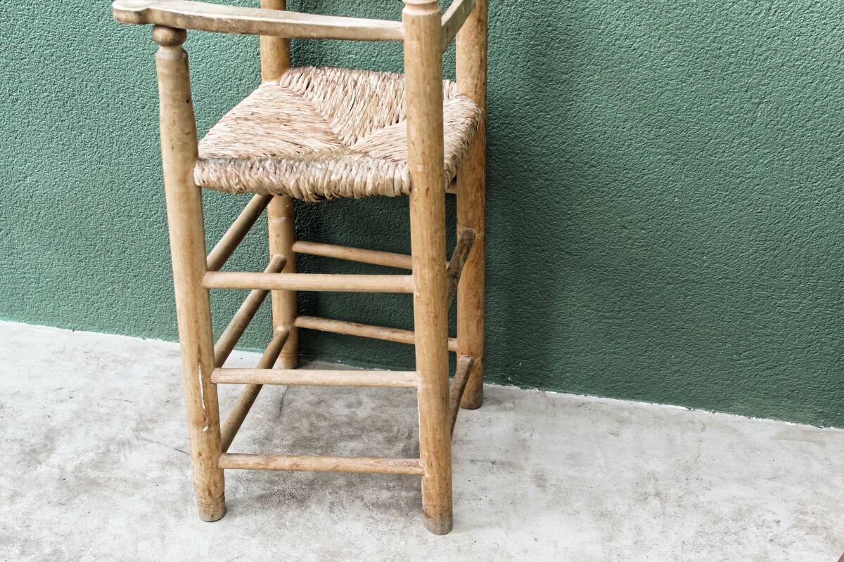 High straw chair for children