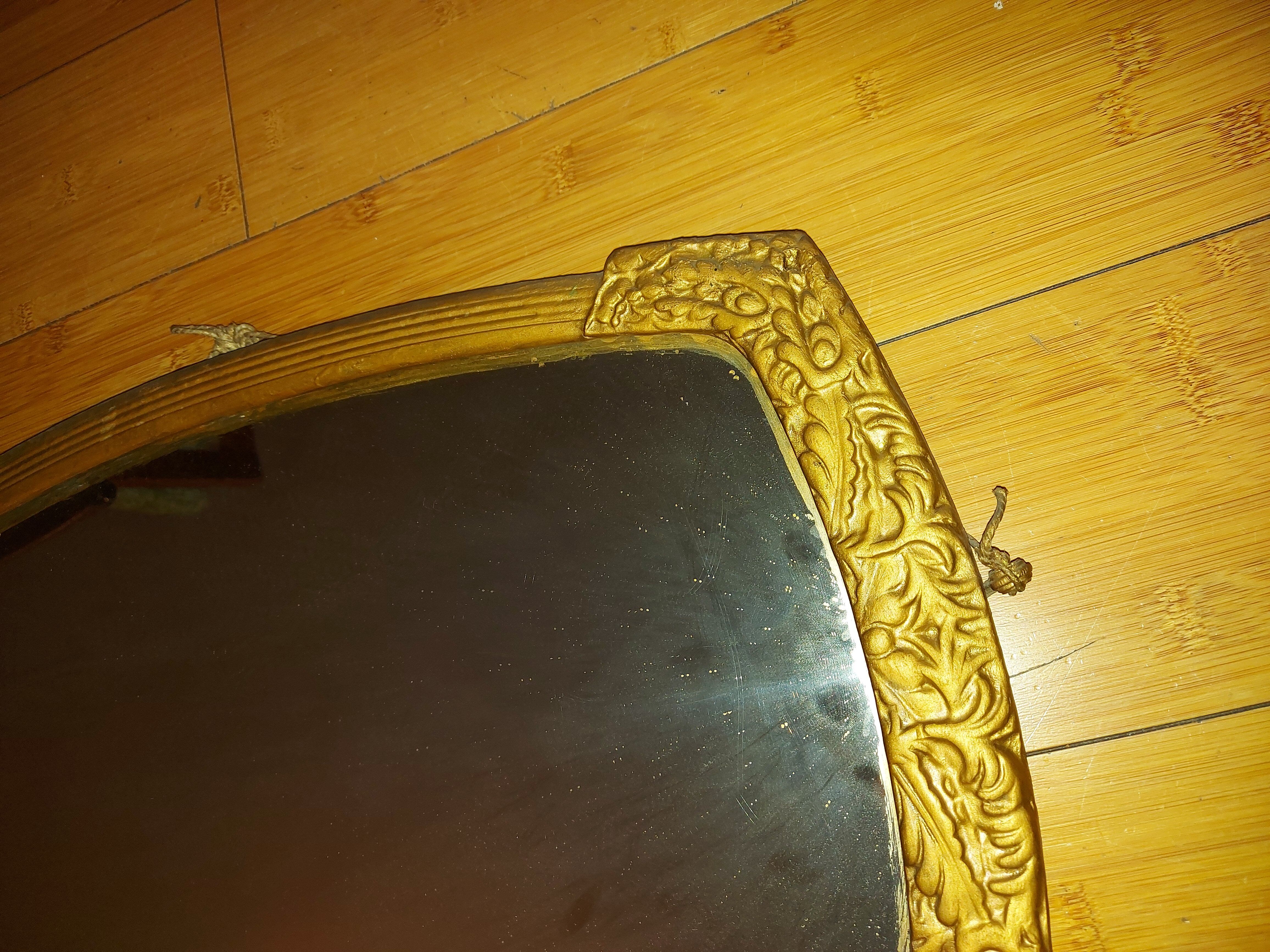 Painted wooden art deco mirror 33 X 51 cm