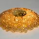 Gorgeous large 1970s Palwa brass ceiling or wall lamp with faceted crystal
