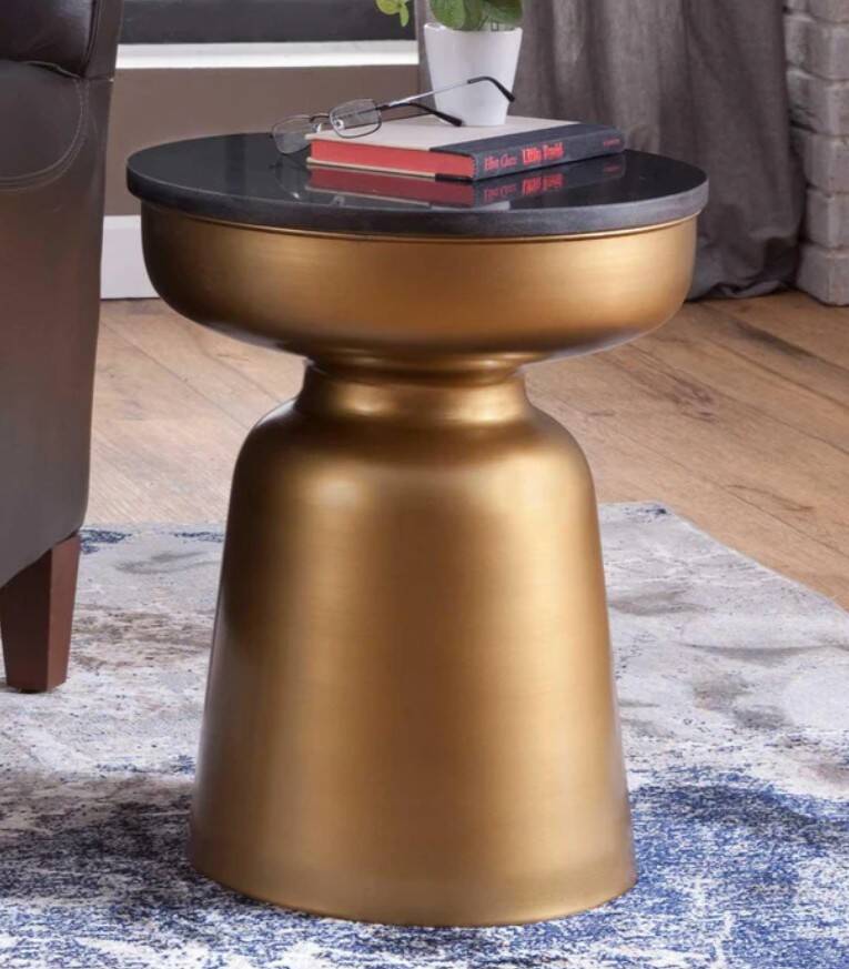 Table d'Appoint Top Granit Effet Bronze