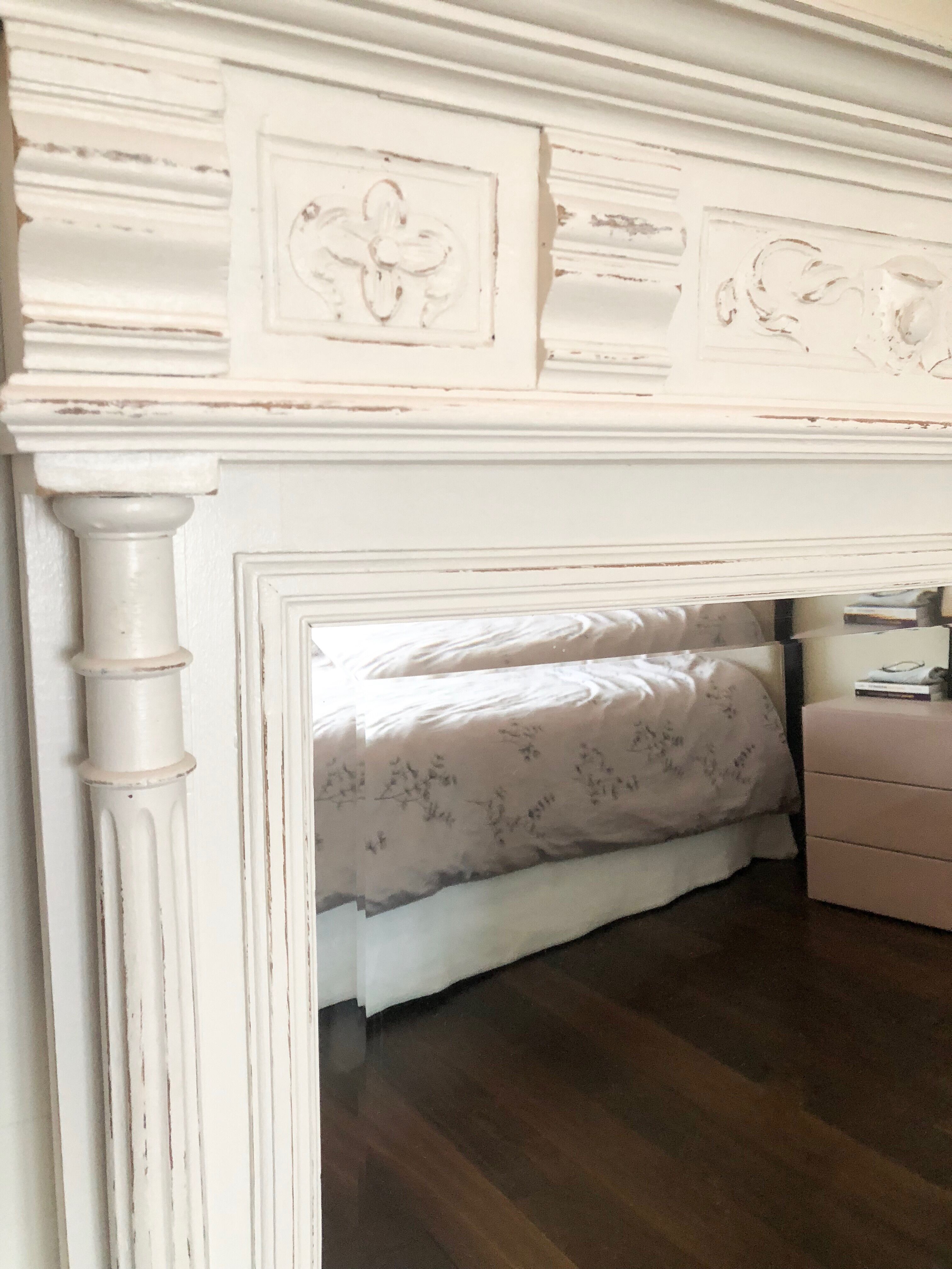 Mirror trumeau white skates 136cm x 80cm