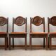Ensemble de six chaises à manger art déco en chêne Français (6)