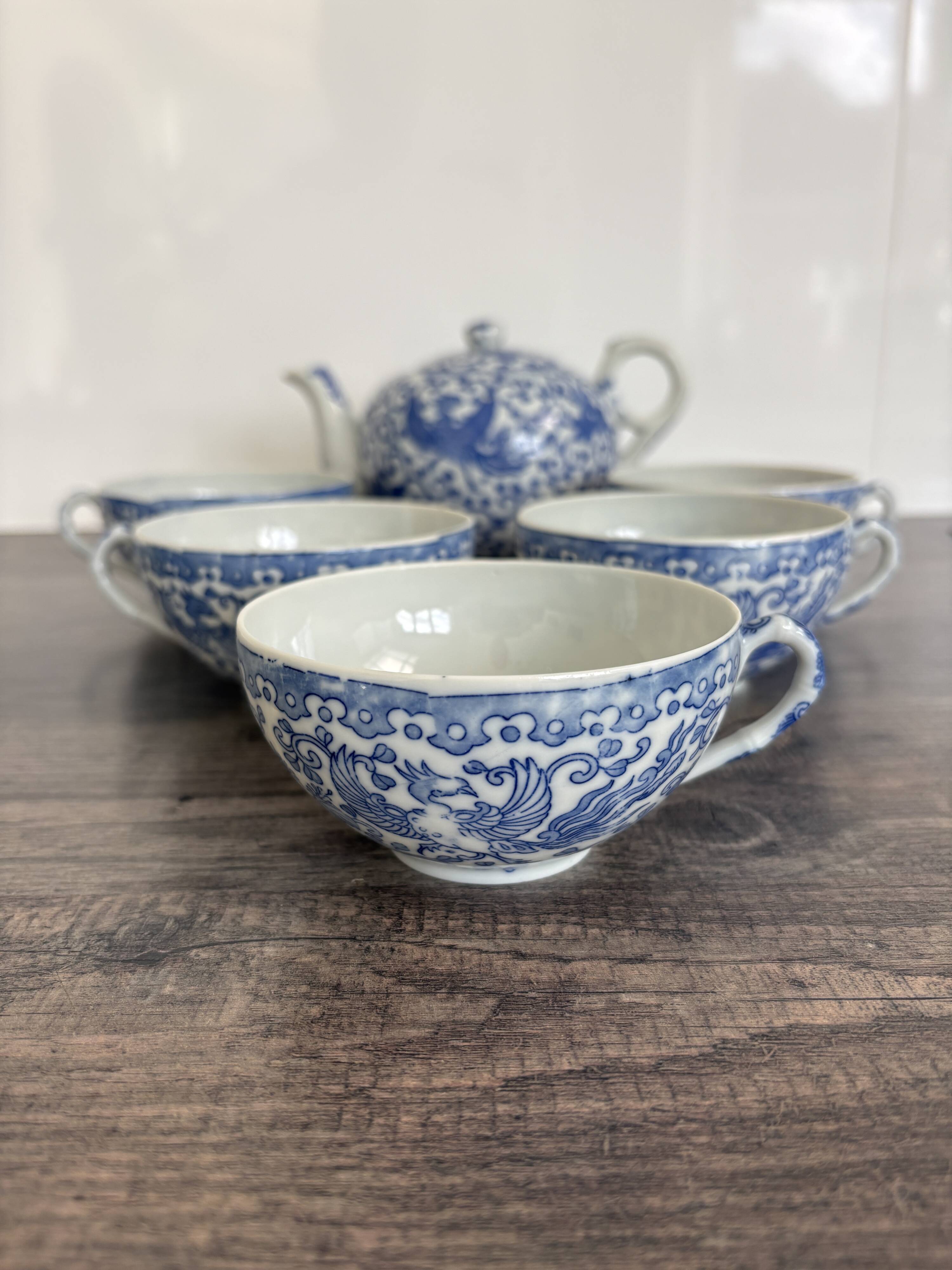 Ancient Japanese tea service Phoenix Decor – Early 20th century
