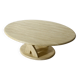Vintage oval travertine coffee table from the 70s