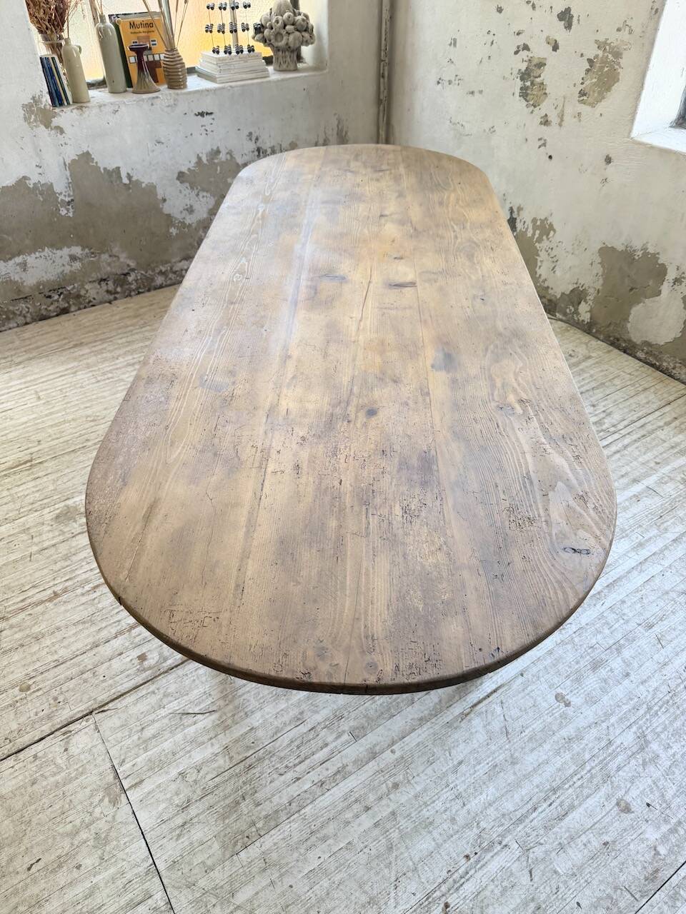 Oval farmhouse table 250cm pine