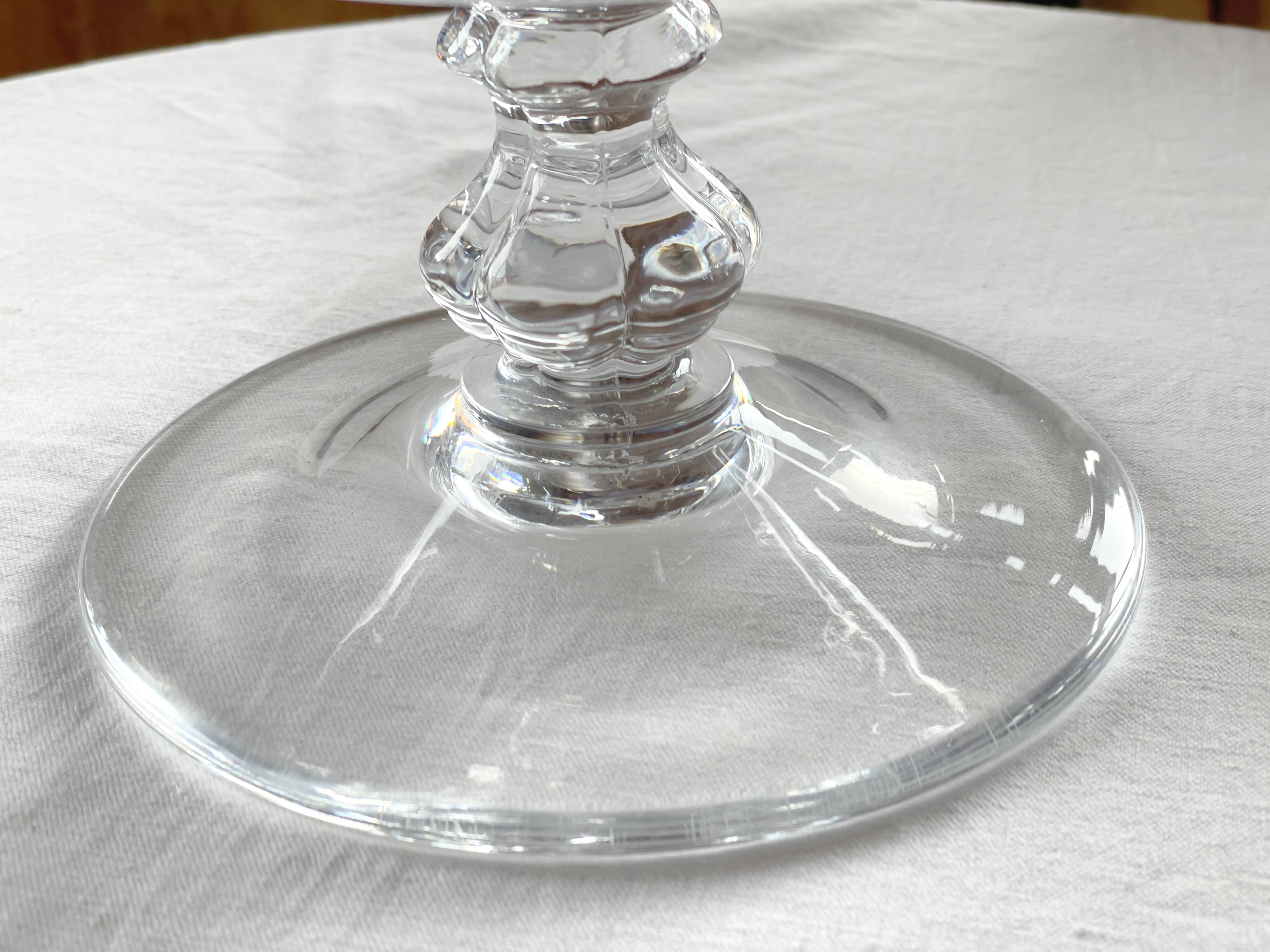 large fruit bowl on a pedestal in Sèvres crystal from the 1950s