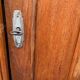 /Art Deco wardrobe with mirror in carved solid oak from the 20s/30s