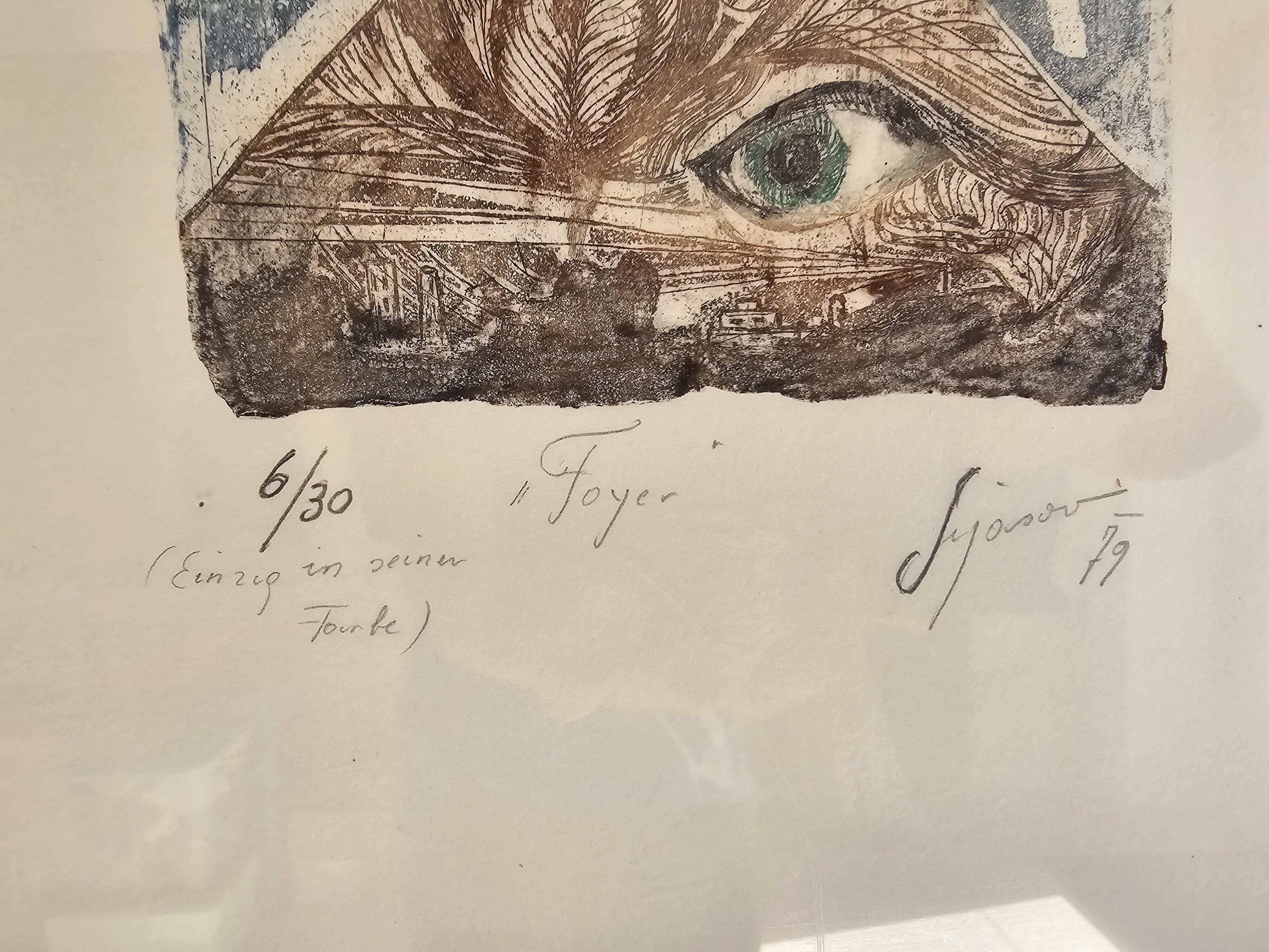 Tableau Gravure - le Foyer 630 - Signé Mischa Sijasov 1979