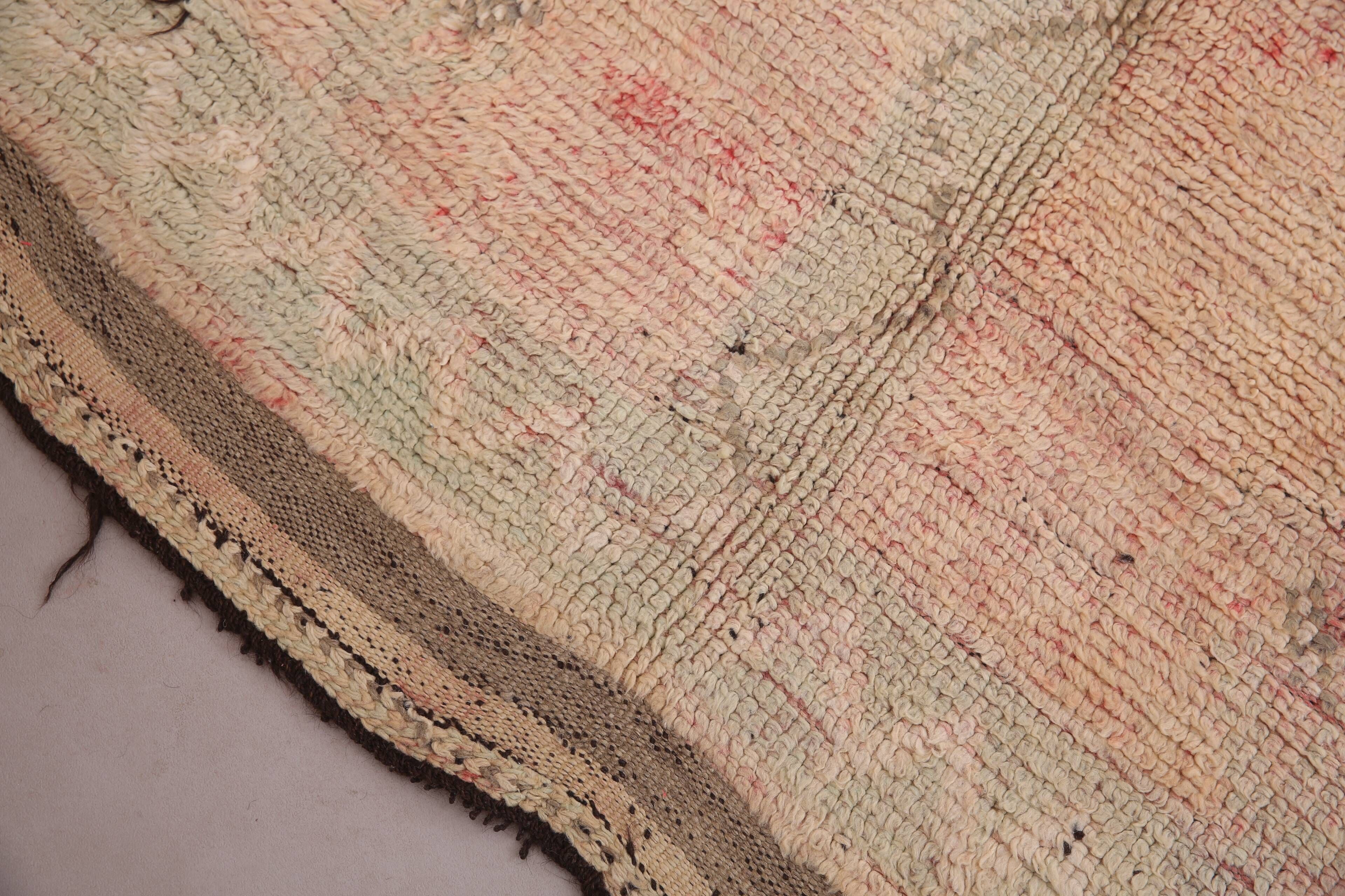Peach Vintage Moroccan Rug 172 x 400 - Berber Wool Rug - Handmade Boho Rug