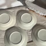 Set four hollow plates mismatched porcelain butterflies and bunches of grapes lot F