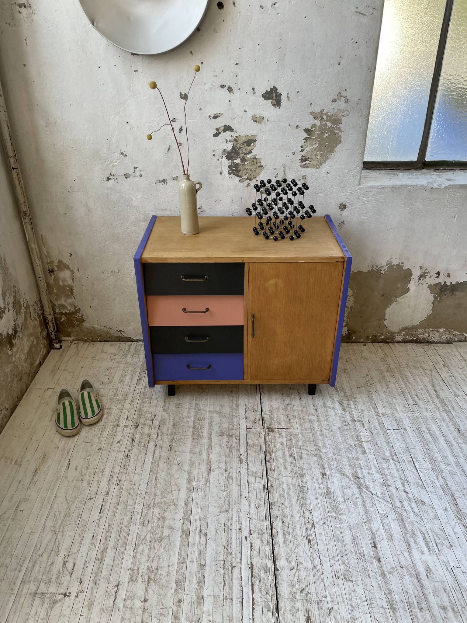 Colorful chest of drawers furniture 60s