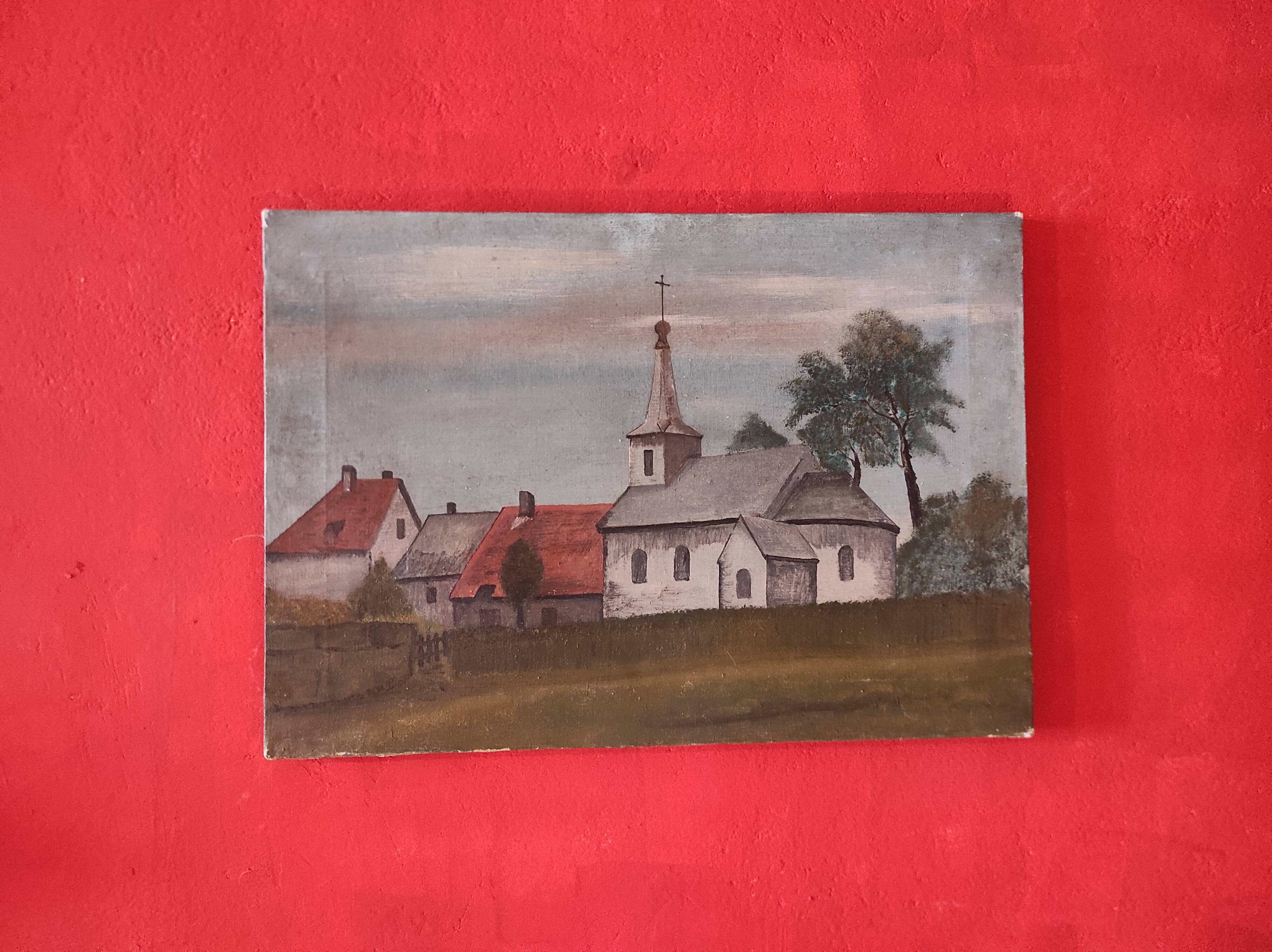 French vintage oil painting