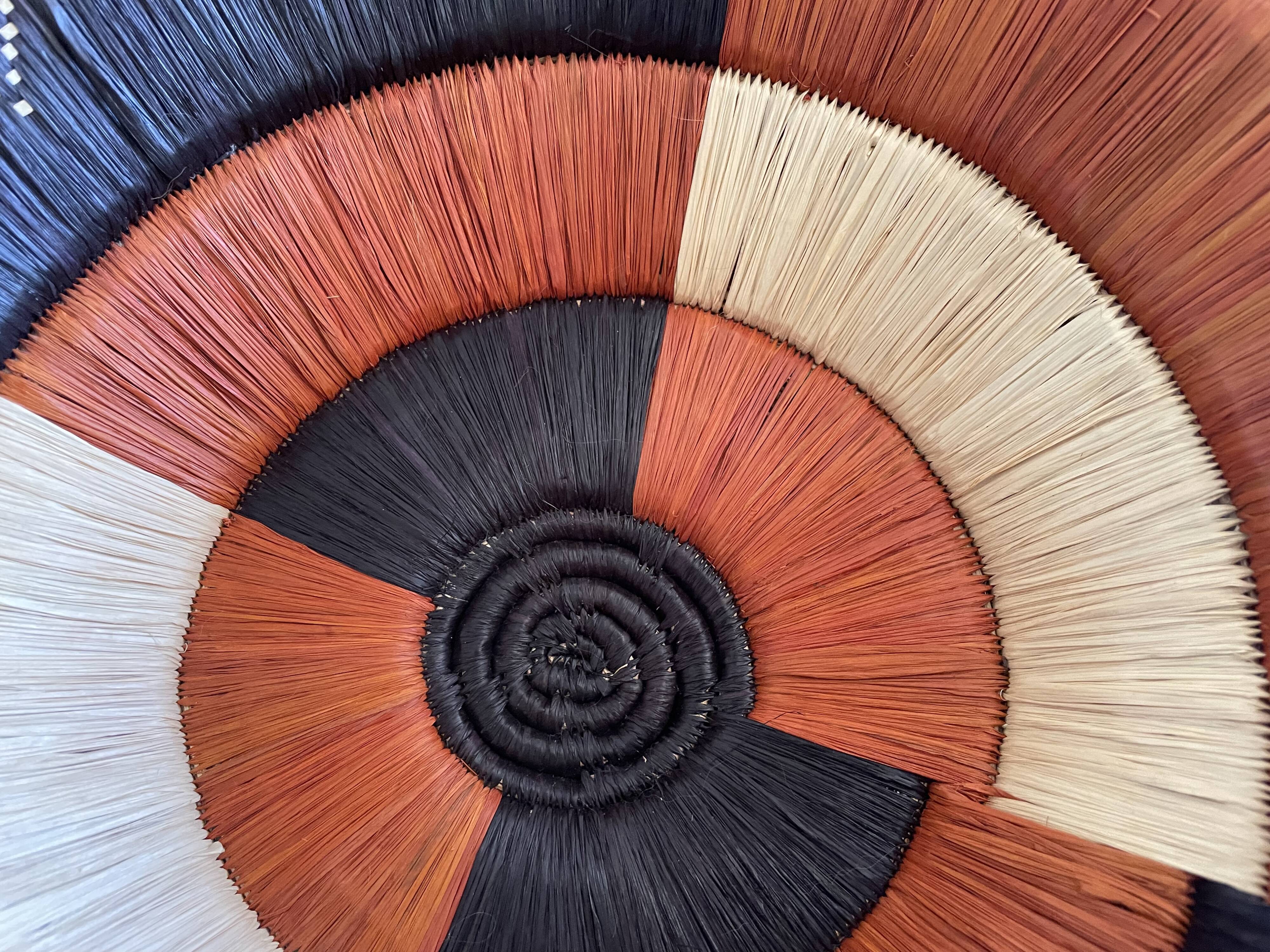 Vintage woven raffia basket