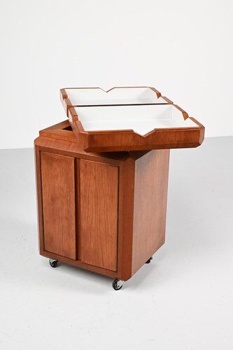 Teak Fliptop Bar Cart