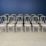 Set of 12 bistro chairs in light curved wood & skai GO IN Germany