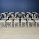Set of 12 bistro chairs in light curved wood & skai GO IN Germany