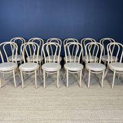 Set of 12 bistro chairs in light curved wood & skai GO IN Germany