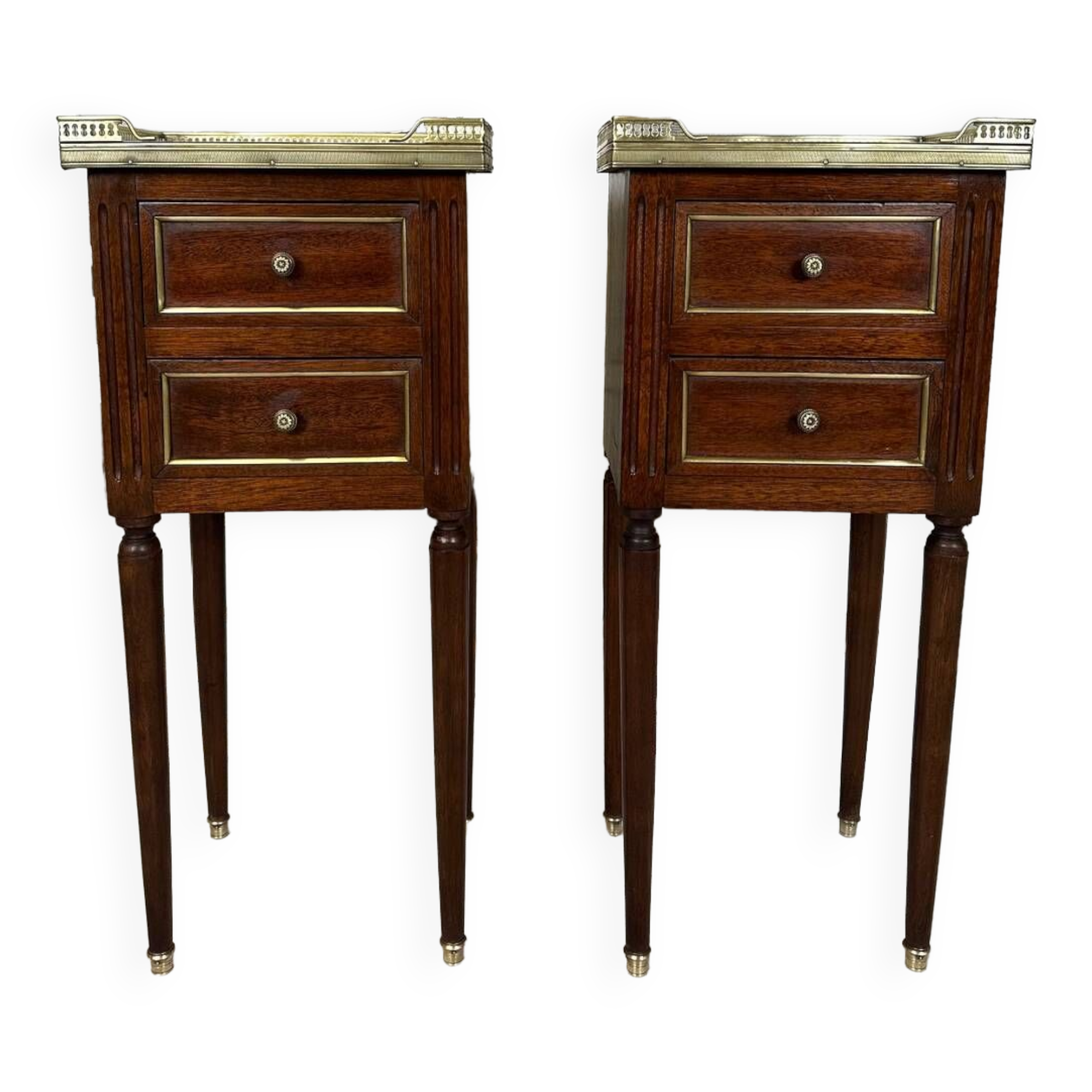 Pair of mahogany bedside tables