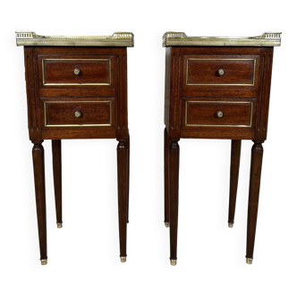 Pair of mahogany bedside tables