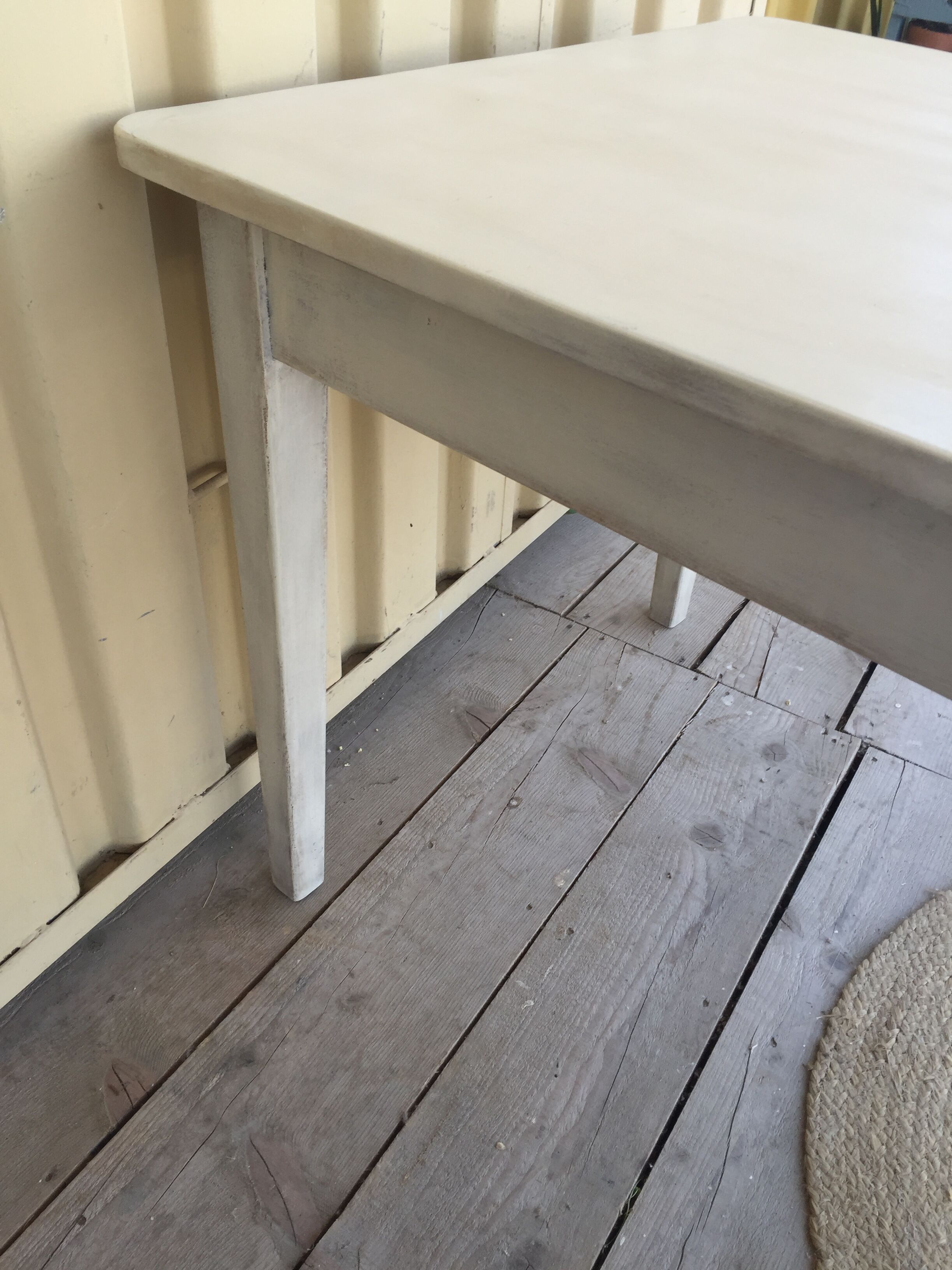 patinated farmhouse table