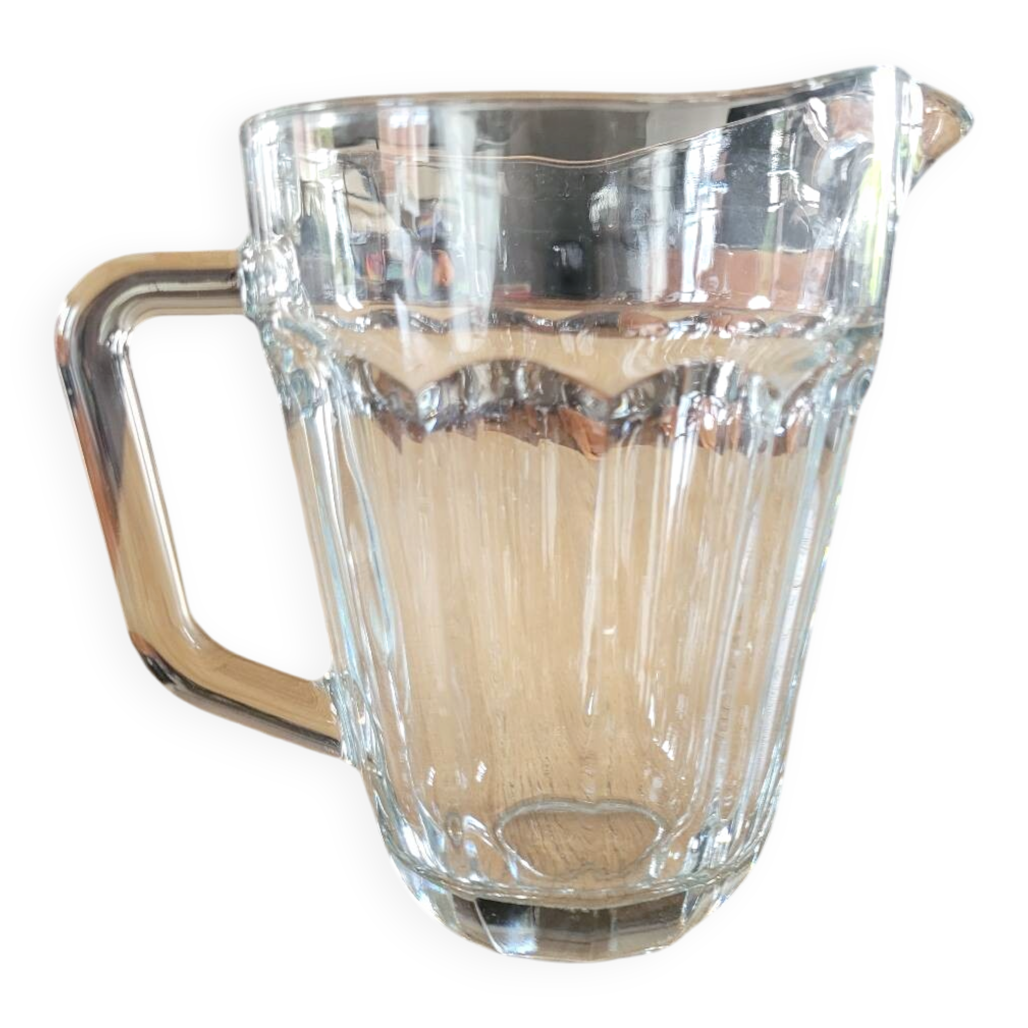 Thick glass pitcher