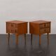 Mid-century teak bedside tables with rosewood inlays, Denmark 1960s