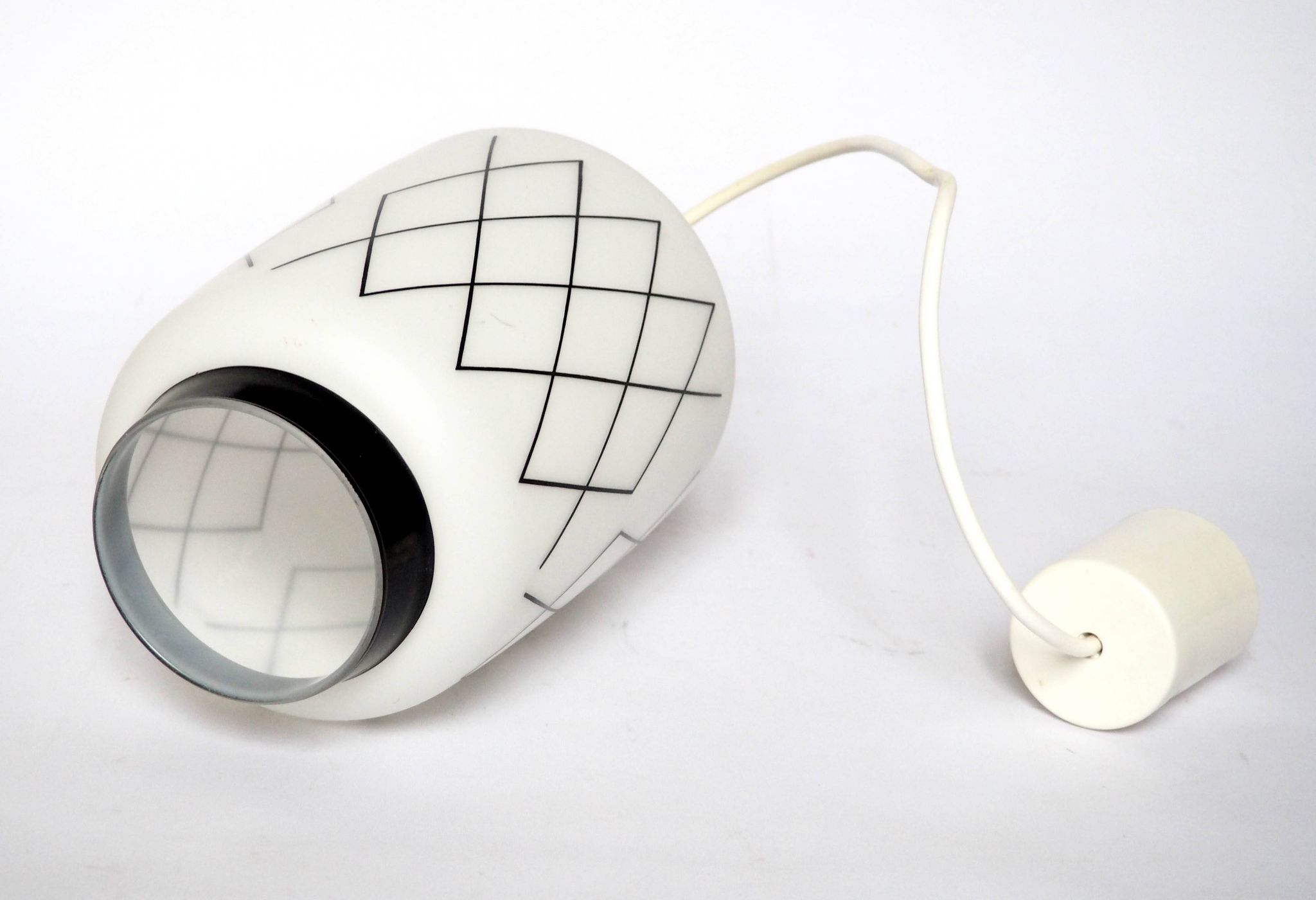 Suspension lampion noir et blanc