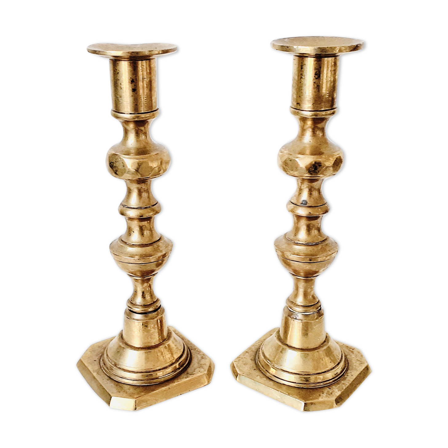 Pair of brass candlesticks