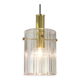 Large Lantern-Shaped Suspensions with Cylindrical Glass Shade by Limburg, Germany, 1960s
