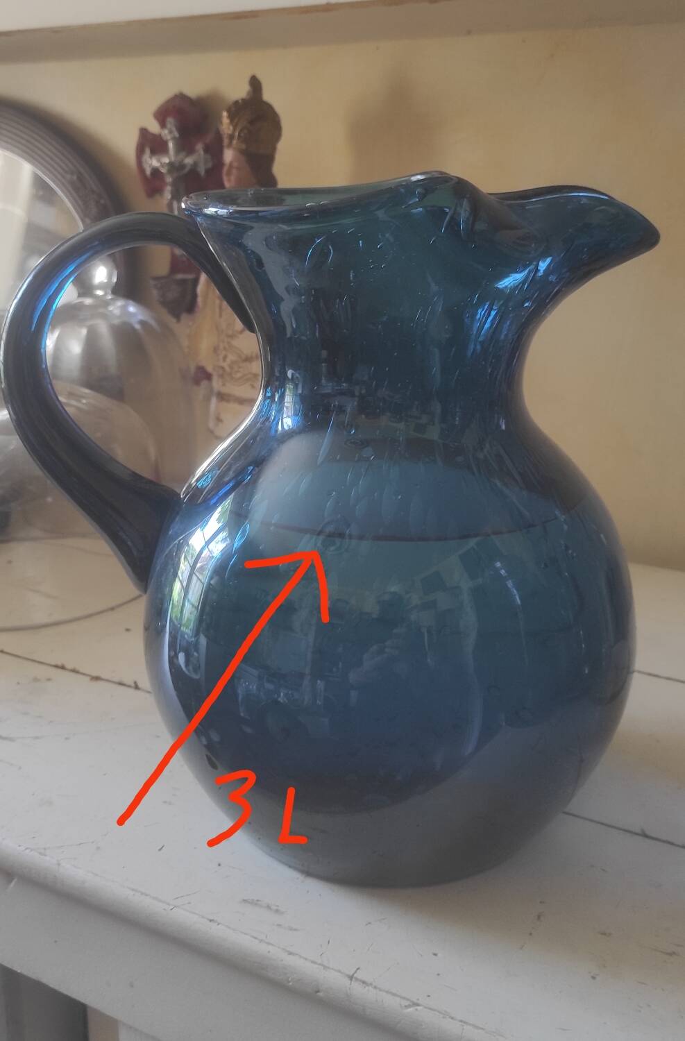 XXL blown glass pitcher