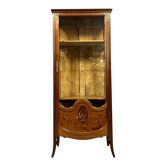 After Majorelle: Art Nouveau period iris display case in late 19th century marquetry