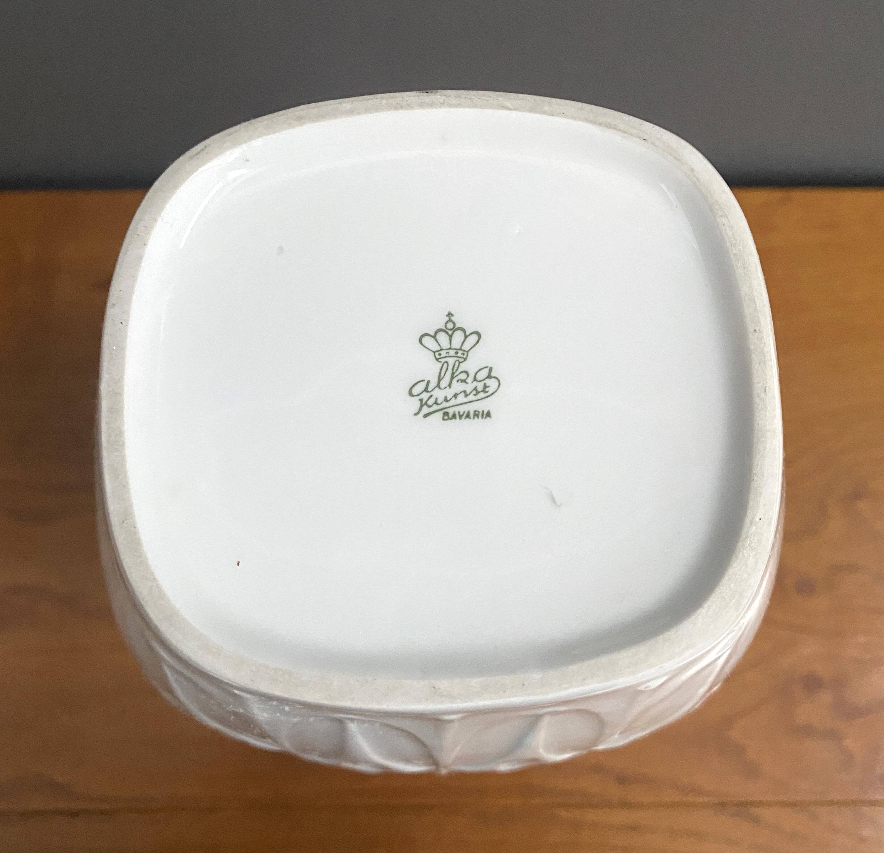 Large vintage white ceramic vase by Alka Kunst Bavaria