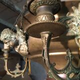 Brass chandelier with angels