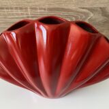 Atypical Red Shell Soliflore Vase Solid Cast Aluminum Art Decor