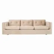 Sofa BERGEN en velours beige, design scandinave