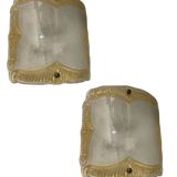 Large Murano Glass Sconces/ Flushmounts Set of 2