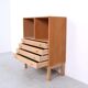 Danish design oak chest of drawers with open display case