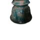 Diabolo shaped cut in blue glazed ceramic
